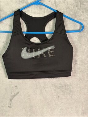 Nike Reversible Black Gray Logo Sports Bra Size XL